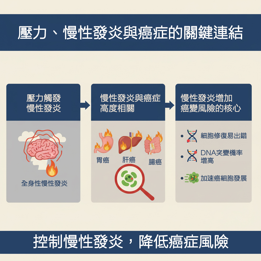 壓力大易罹癌 六成乳癌患者確診前承受「長期壓力」、生活.工作「長期高壓」.... 醫師:「做這件事」...罹癌風險激增！、注意了！這１０種人最容易被癌症找上、 壓力爆表不自知 陷罹癌風險 醫師教2招解壓