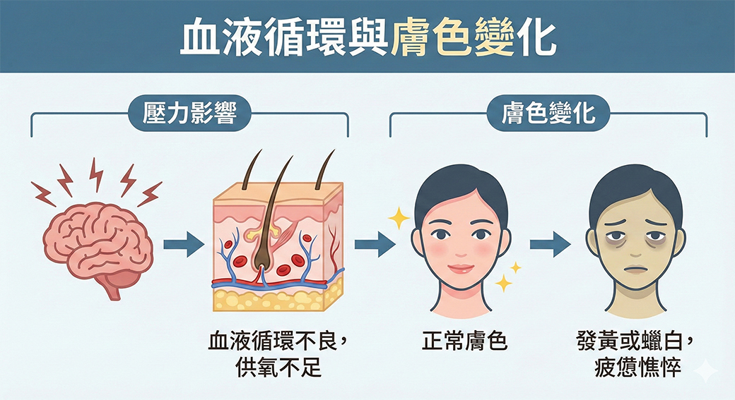 肌膚也有「壓力症候群」？壓力過大 恐導致肌膚走下坡！、情緒EMO傷肝、傷皮膚？！5招教你蛻變自信，改善膚質喔、肌膚也有「壓力症候群」？壓力過大 恐導致肌膚走下坡！、過大的生活壓力，會造成肌膚老化？、濕疹與情緒病的相互影響